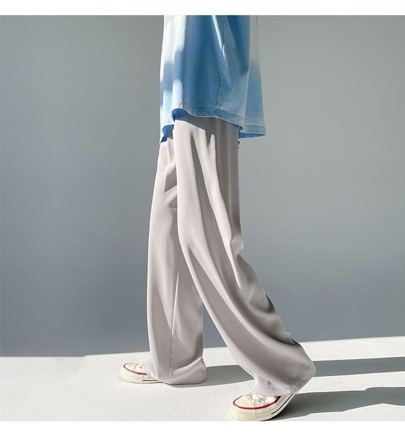 2024 neue Eis Seide Männer Jogger Sweatpan Y2k Streetwear Sportwear Jogging Gym Hose Männlichen Baggy Breites Bein_voghion.com