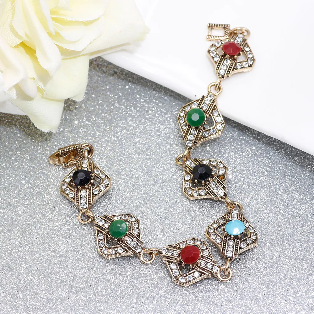 Saites aproces SUNSPICE antīka zelta sier krāsas vintage aproce sievietēm etniskām rhinestones rotaslietām turku tradicionālajām_voghion.com