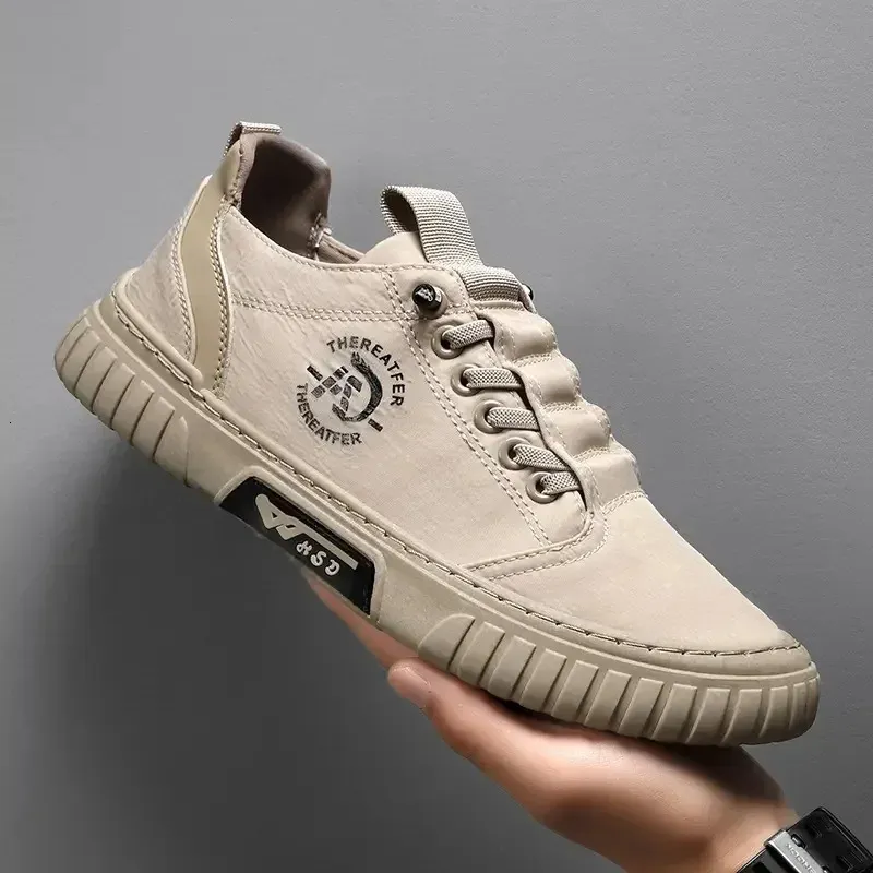 Baskets noires décontractées et respirantes pour hommes, chaussures de conduite, de marche, de tennis, de skate, plates, Zapatillas Hombre 240617_voghion.com