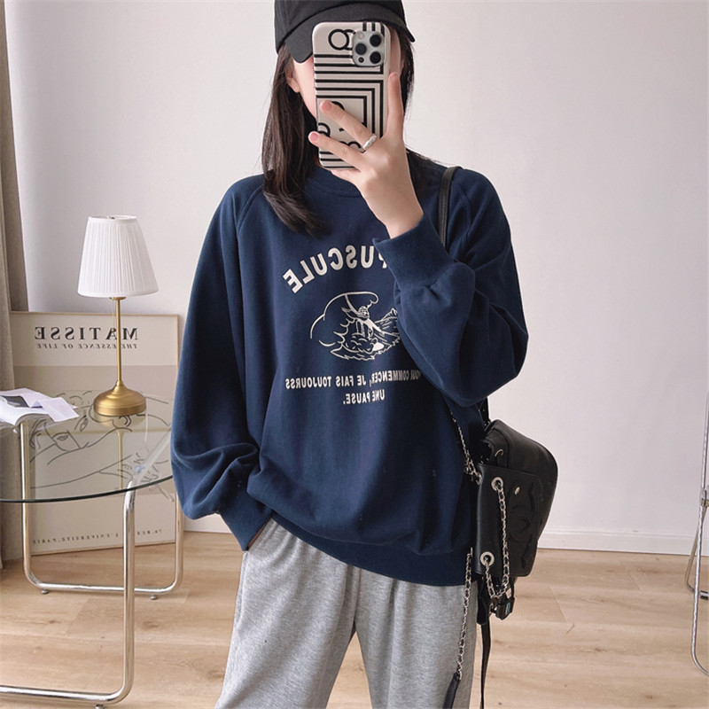 Vintage Damen Sweatshirt Lässiger Japanischer Pullover Jacke_voghion.com