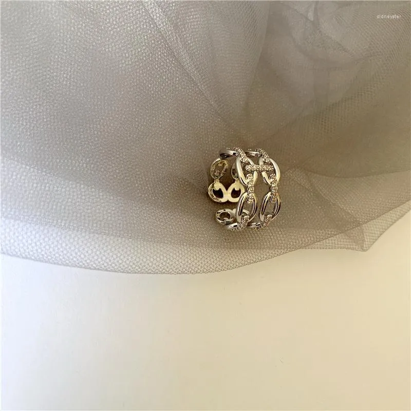 Pendant Necklaces Fashion Gold Color Metal Pig Nose Ring Simple Opening Geometric Hollow Heart Year Rings For Women_voghion.com