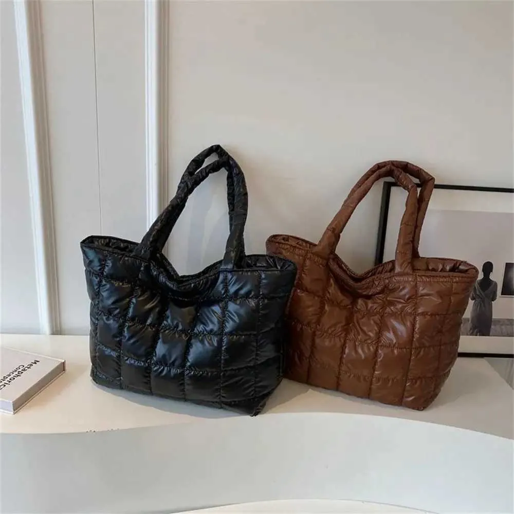 Borse da donna grandi capacità trapuntate invernali in cotone imbottito a spalla alla moda per ragazze sotto le ascelle, gonfie_voghion.com