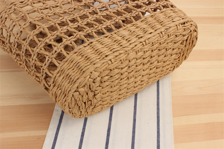Borsa scavata a mano in paglia, borsa a tracolla per le vacanze, borsa da donna casual da spiaggia Mori_voghion.com