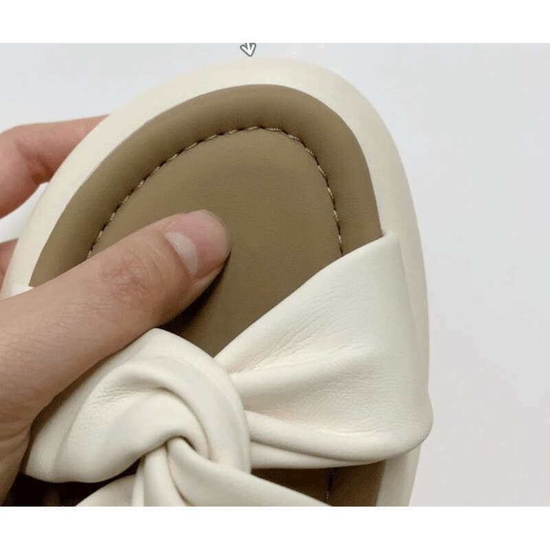 Super Soft Cloud Cross Knot Thick Bottom Casual Sandals Women's Beach Model_voghion.com