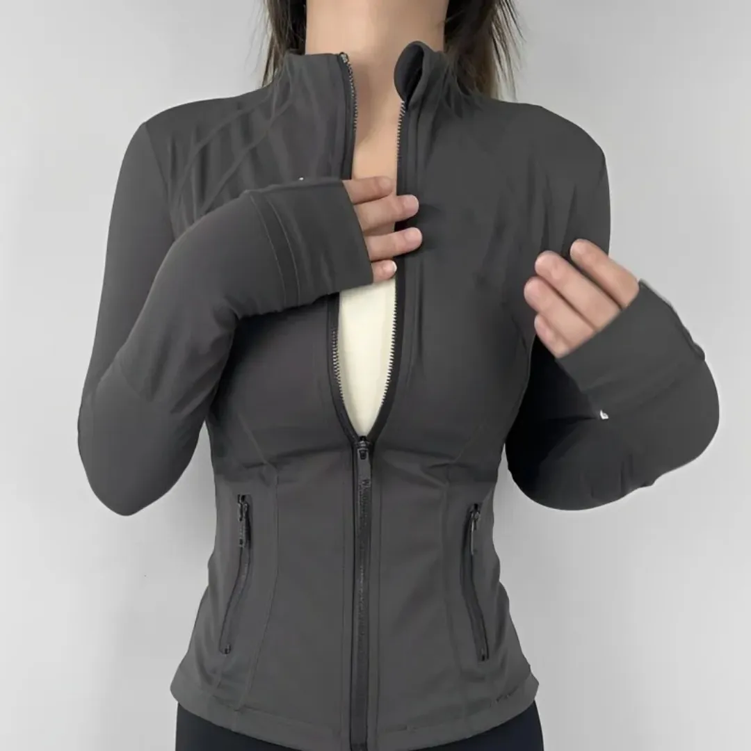 5A Gold Jacke Hosen Frauen definieren Workout drei Stücke zwei Sets Sport Quick Dry Active Wear Luluess Lemoness Jacken Top_voghion.com