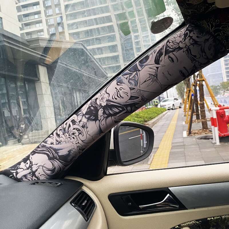 AB Pillar Autoadeziv Spate Adeziv Tatuaj Floral Braț Personalizat Pictat Manual Frumusețe Schimbare de Culoare și Interior_voghion.com