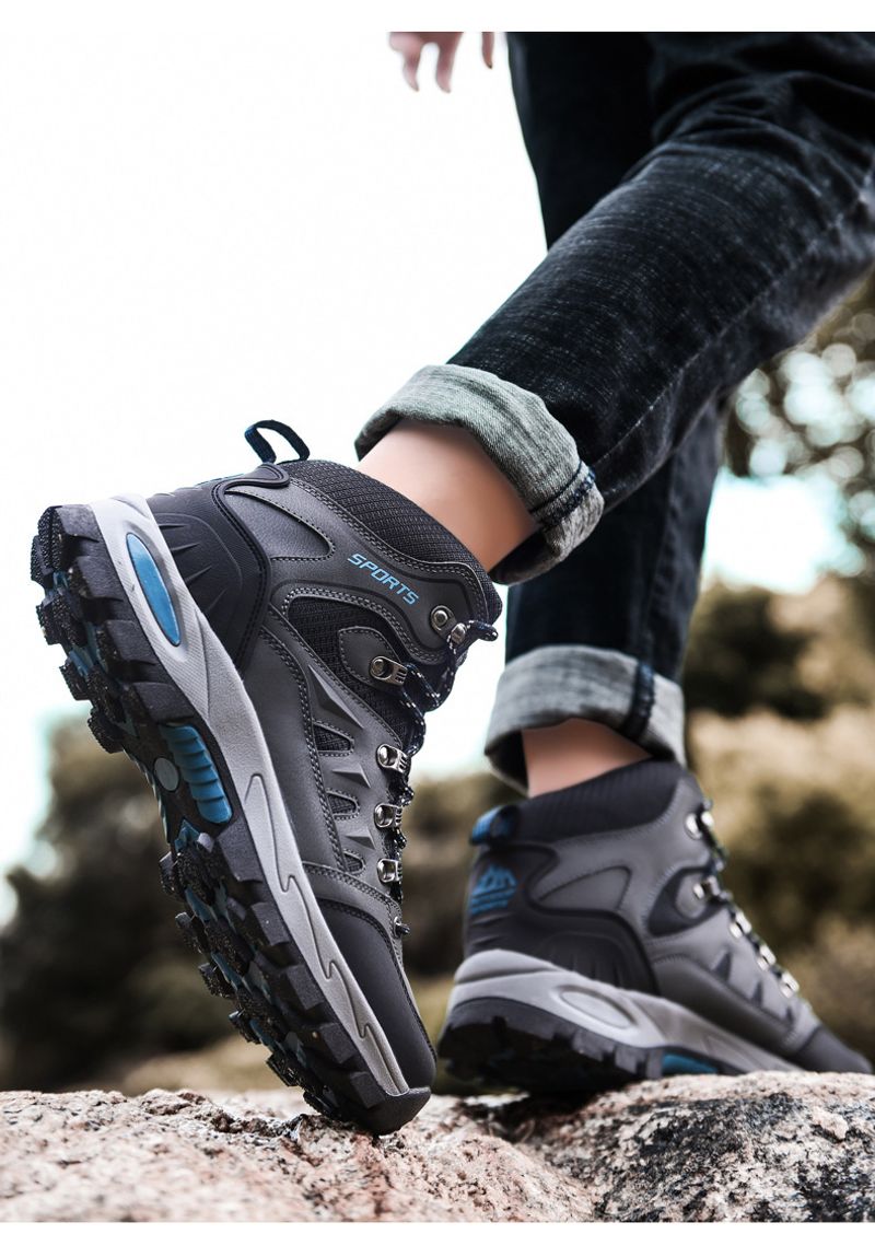 Sommer High-Top Outdoor Wanderbergsteigen Schuhe Mode lässig dicke Unterseite rutschfeste Einzelschuhe Männer_voghion.com