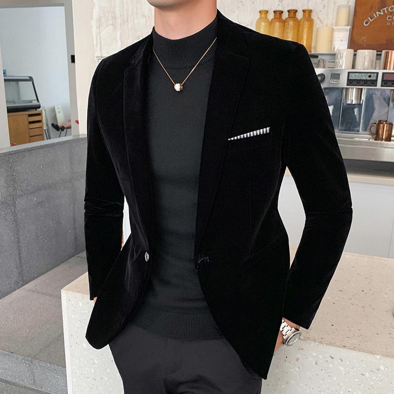 Veste de costume pour hommes, automne et hiver, robe formelle, couleur unie, grande taille