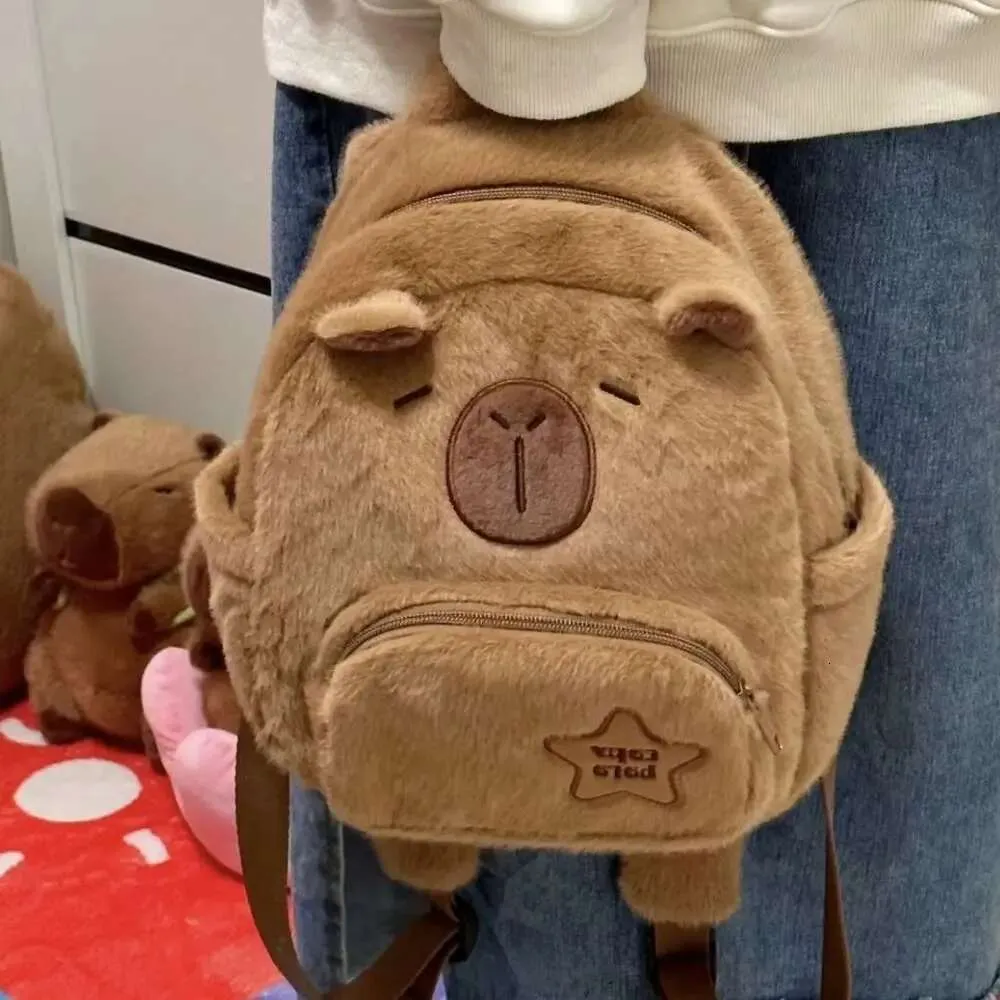 Zaino kawaii capybara in peluche da donna borsa a tracolla_voghion.com