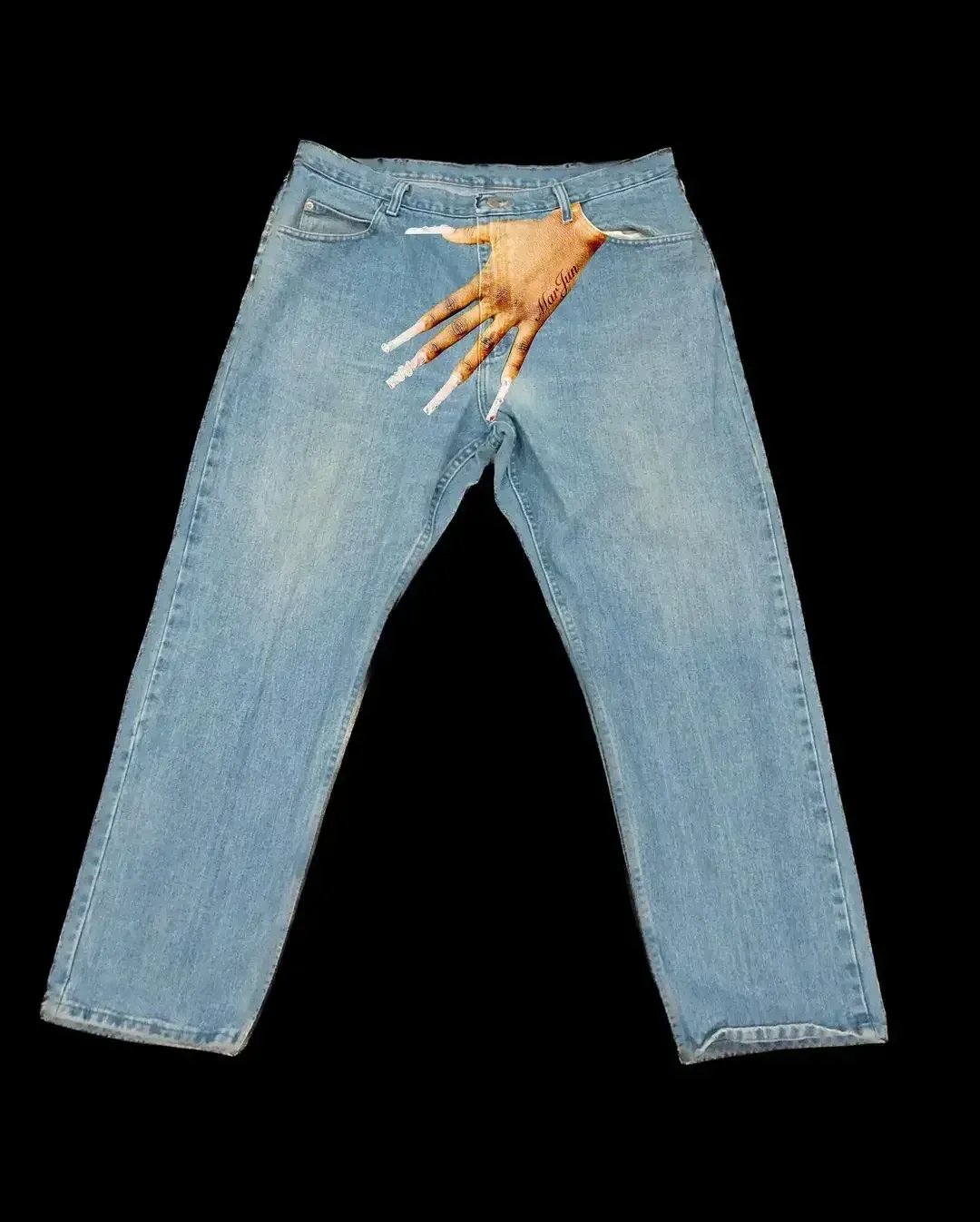 Jeans da uomo Y2k Gothic Hip Hop Palm Print Baggy Haruku Moda Uomo Donna Streetwear Pantaloni in denim a vita alta Vintage_voghion.com