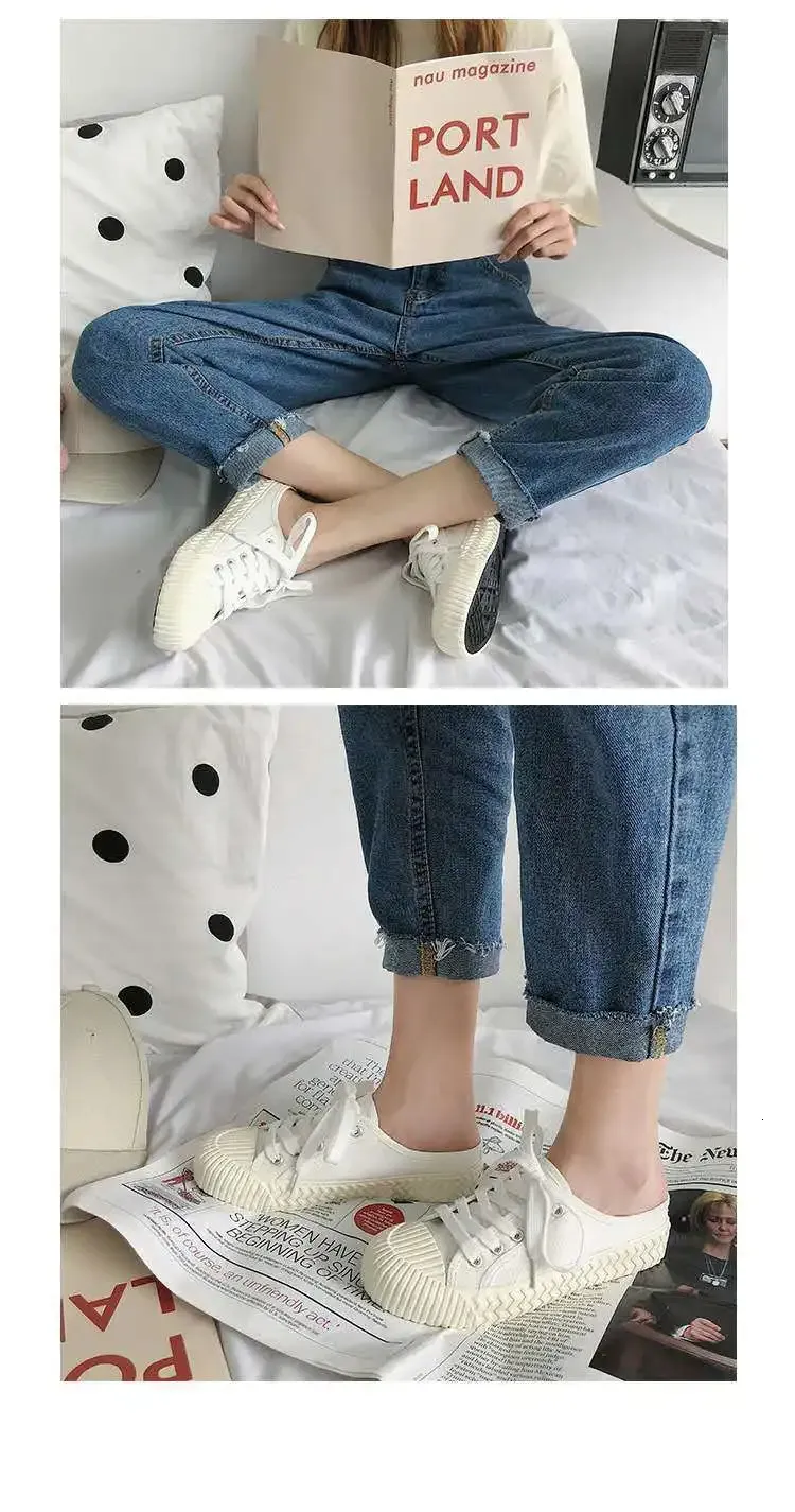 Halbschuhe aus Segeltuch mit runder Zehenpartie und flacher Unterseite im College-Stil, lässig, bequem, atmungsaktiv, vielseitiges Modebrett_voghion.com