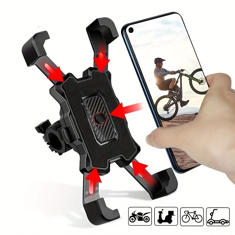 1pc Bicycle Motorcycle/bicycle Holder, Supports All Models From 12.19-17.27 Cm, 360° Rotating Phone Holder_voghion.com