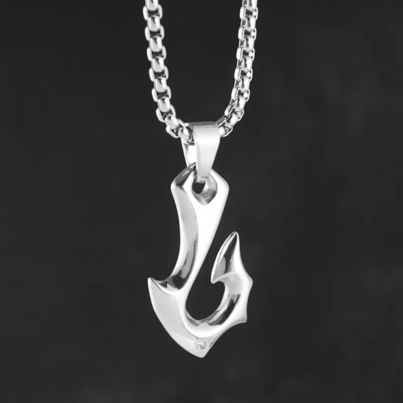 Collane con ciondolo, collane con amo da pesca, collane vichinghe con forma speciale, accessori per gioielli in metallo da uomo_voghion.com