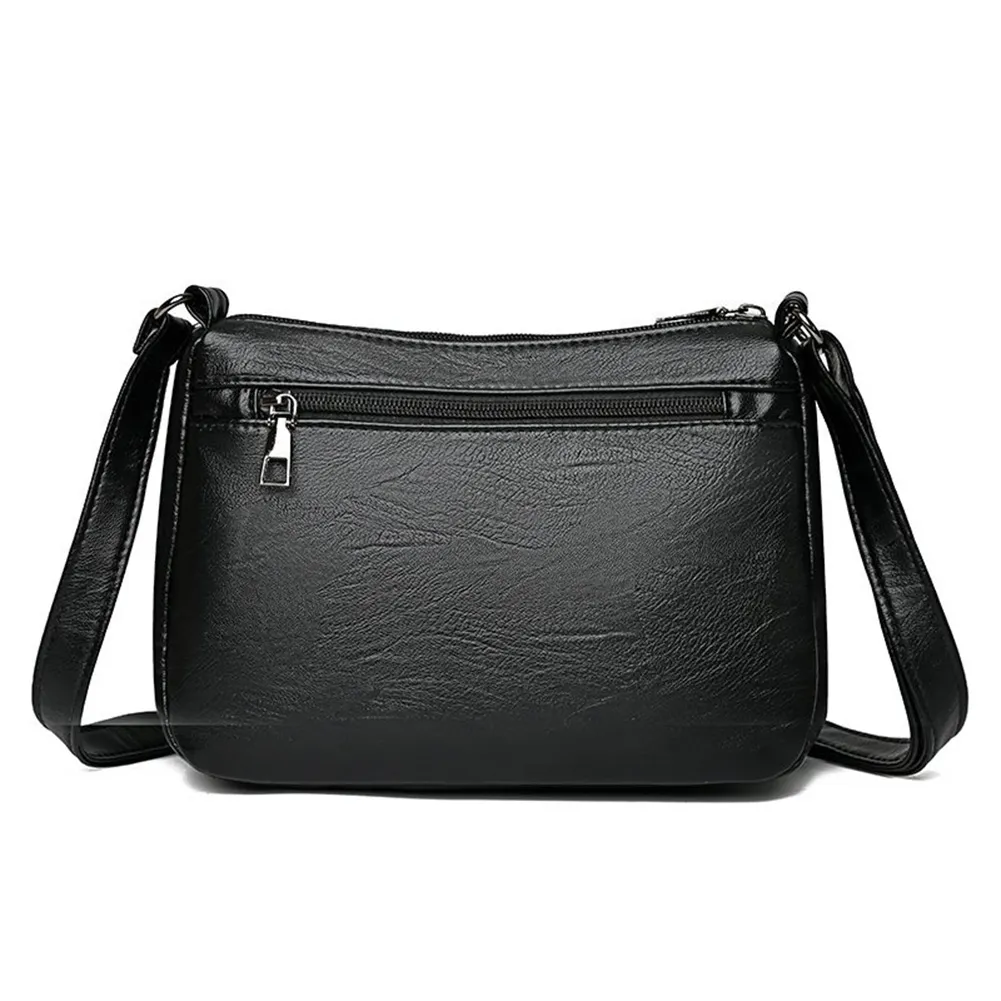 Borsa a tracolla da donna alla moda, in pelle PU, semplice e solida, messenger bag multitasche da donna._voghion.com