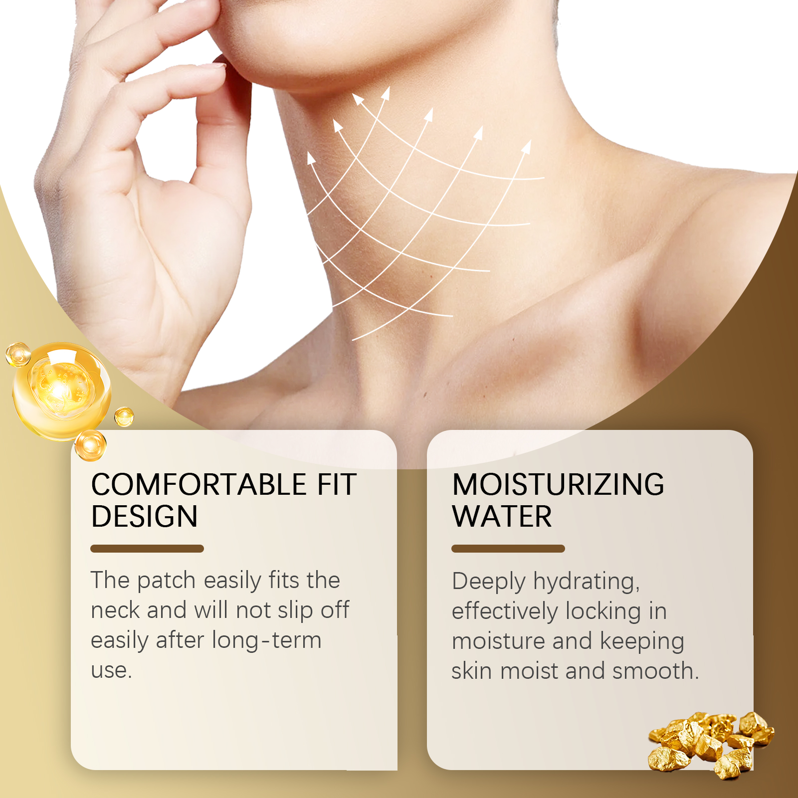 Jaysuing Gold Collagen Neck Patch Moisturizes, Nourishes And Lifts Neck Line Patch_voghion.com
