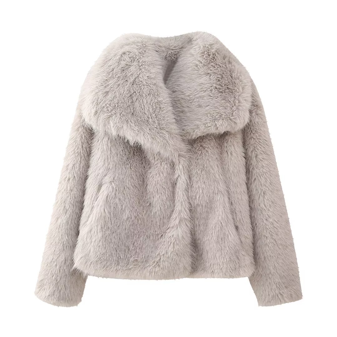 Women’s Fashionable And Versatile Faux Fur Collar Jacket (Instagram Style)