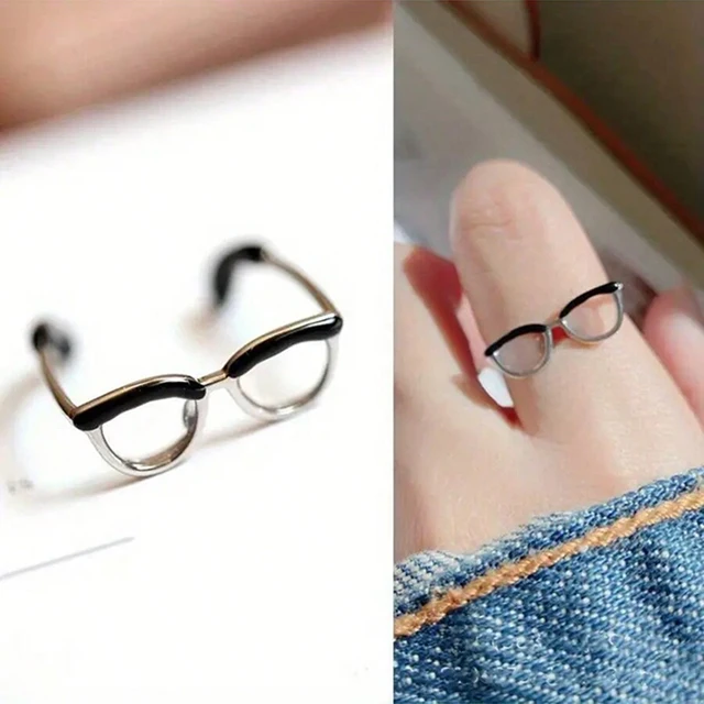 Offene Ringe Verstellbare Brillengläser Finger Gothic Stapelbarer Ring Schmuck für Frau_voghion.com