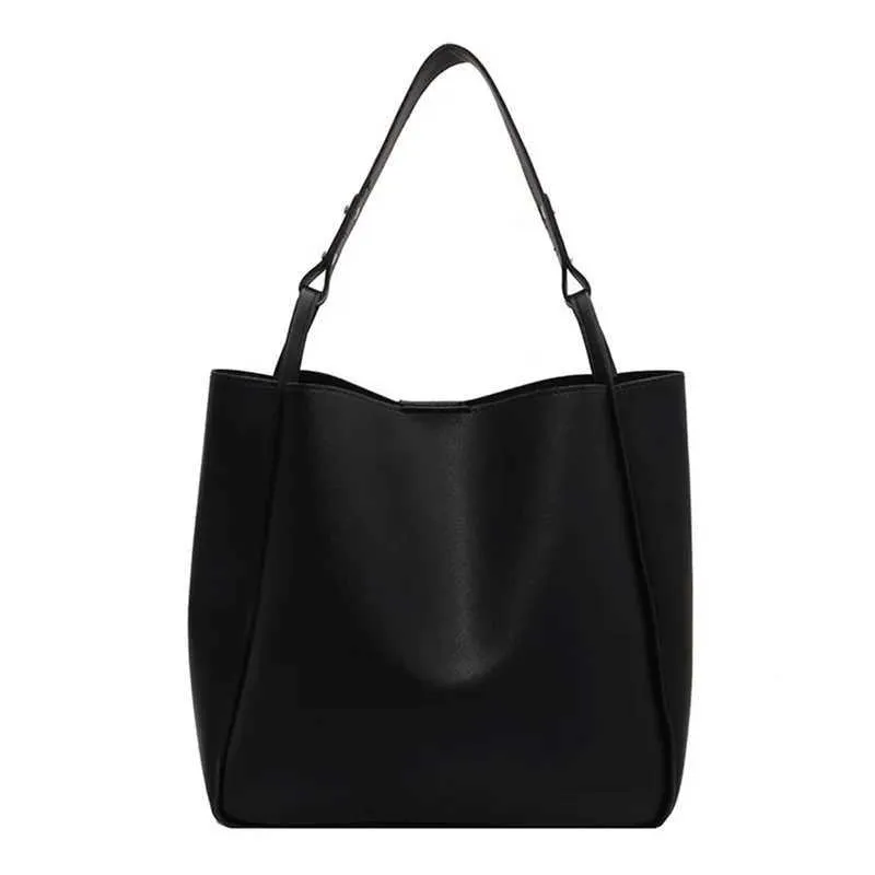 Bucket Shoulder Bag For Women Large Capacity Solid Colour Handbag_voghion.com