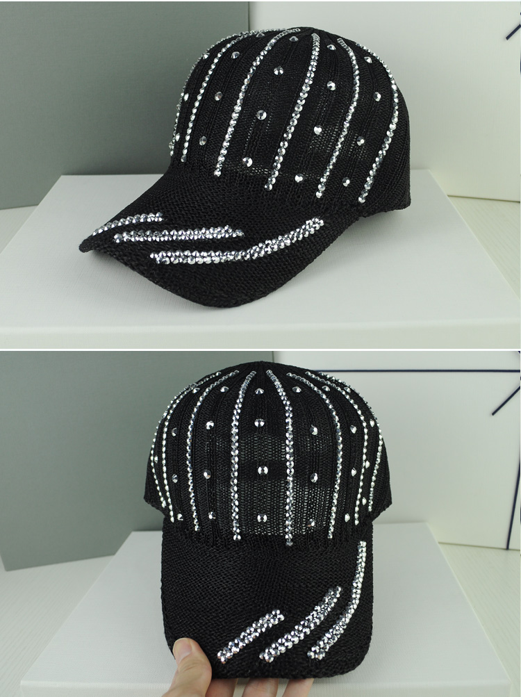 Atmungsaktive Damen Baseballkappe Mit Strass Für Den Sommer_voghion.com