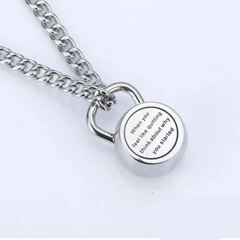 Collana con lucchetto in acciaio inossidabile per donna e uomo_voghion.com