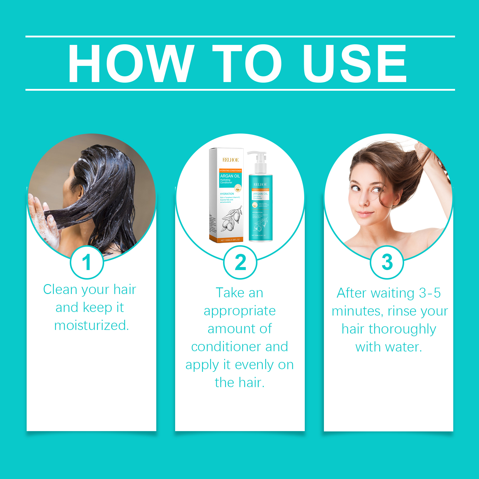 EELHOE Argan Oil Moisturizing Hair Care Set, Nourishing And Treating Dry Hair Smooth And Glossy Essence_voghion.com