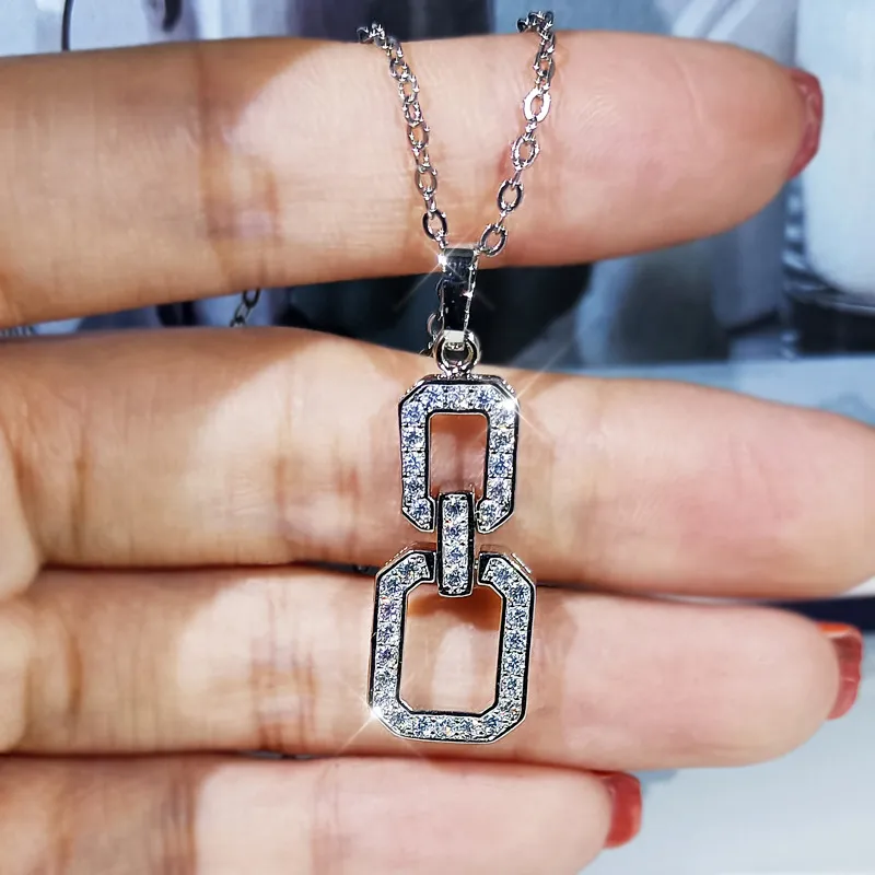 orecchini di design geometrico collane set di gioielli da sposa marca brillante cz zircone argento fascino orecchini a bottone orecchino_voghion.com