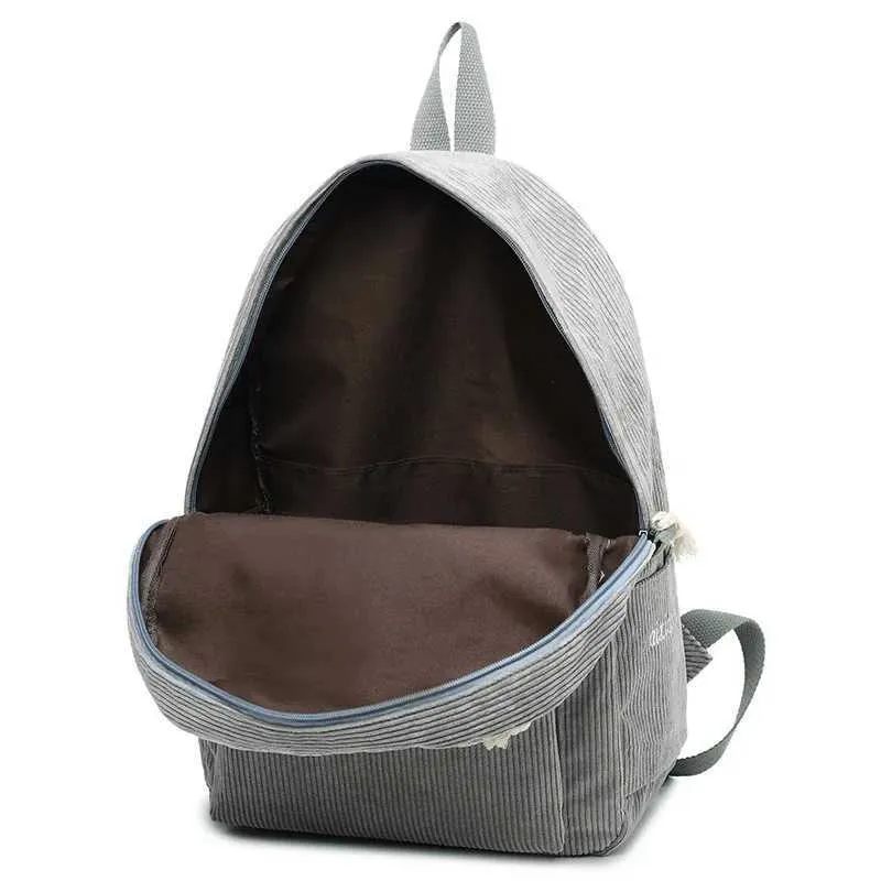 Personalisierte Cord Frauen Schul Rucksack Training Anti-Diebstahl Umhängetasche für Teenager Knapsack Unisex Classic_voghion.com