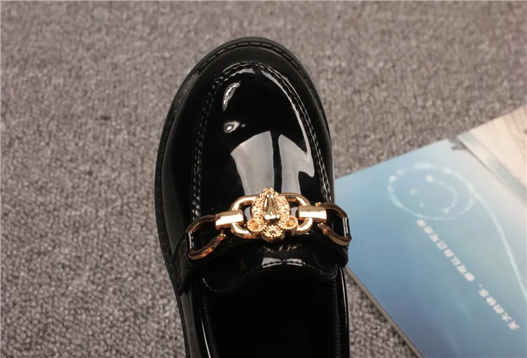 Mocassini da infilare in pelle verniciata per bambini, stile britannico, per bambine e ragazzi, taglie di scarpe da esibizione per studenti_voghion.com