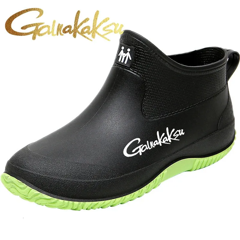 Bottes de pluie antidérapantes pour hommes, chaussures de randonnée en plein air, imperméables, tendance été hiver, pêche, Plus Veet, 35-45 240612_voghion.com