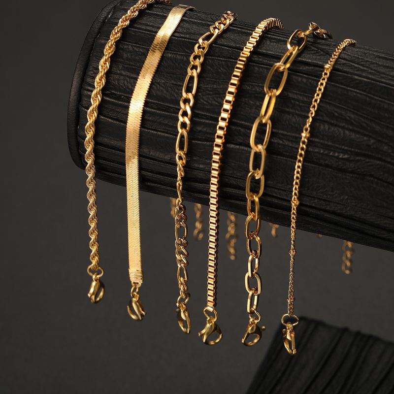 Boheemse minimalistische hand sieraden metalen dames set 6 multi layer ketting eenvoudige armband_voghion.com