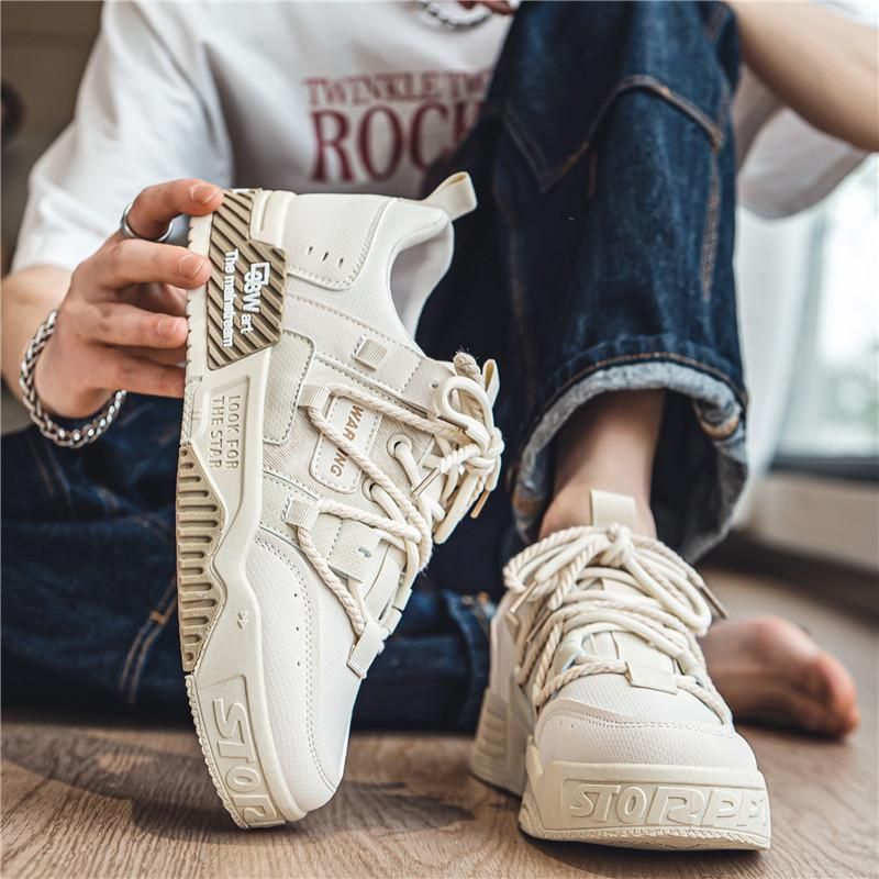 Summer new niche hemp rope thick soled board students personality casual sports fashion men's shoes_voghion.com