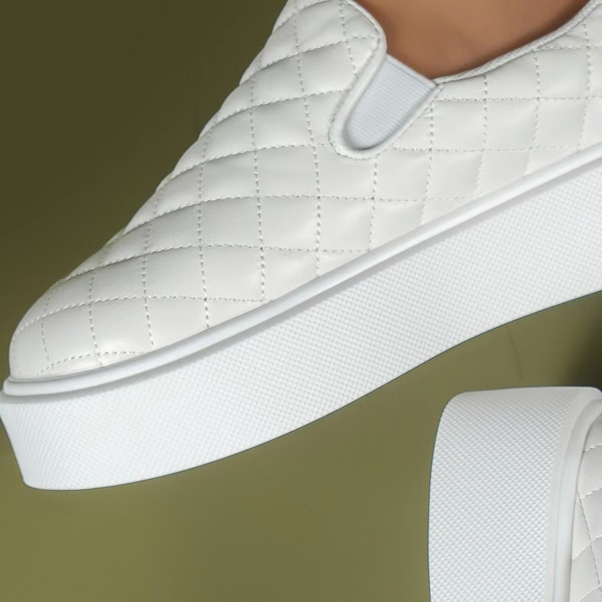 Damenmode große Größe flache flache runde Kopf niedrige karierte Einzelschuhe für Frauen einfache einfarbige Fußset faule Halbschuhe_voghion.com