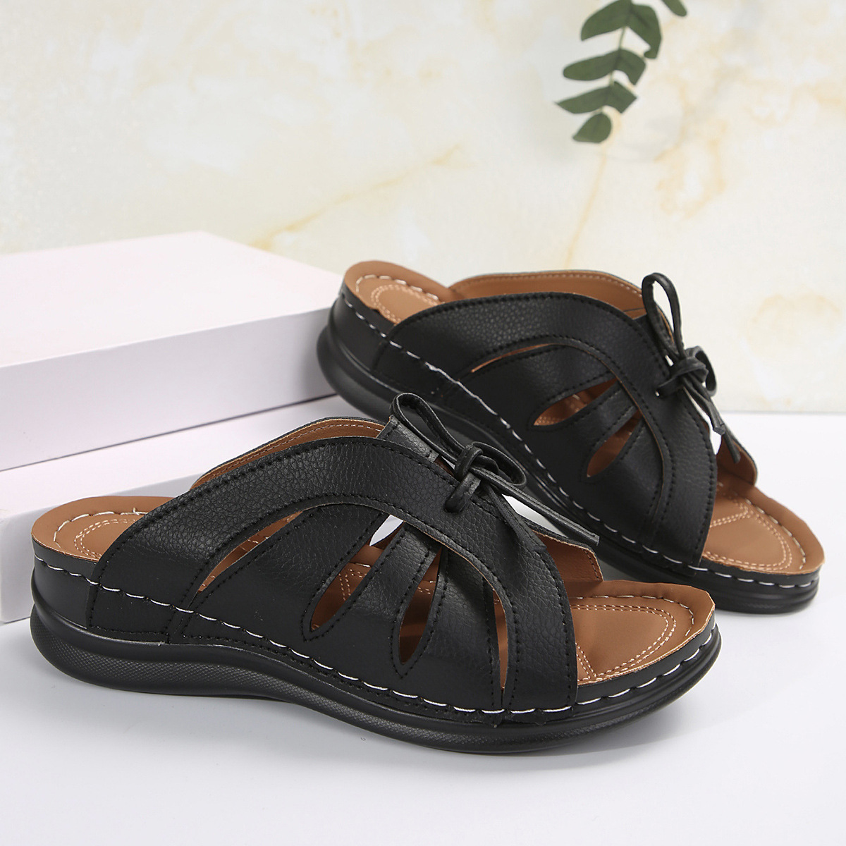 Sandales à talons bas pour femmes, pantoufles élégantes, chaussures à talons, tendance, nouvelle collection été 2024_voghion.com
