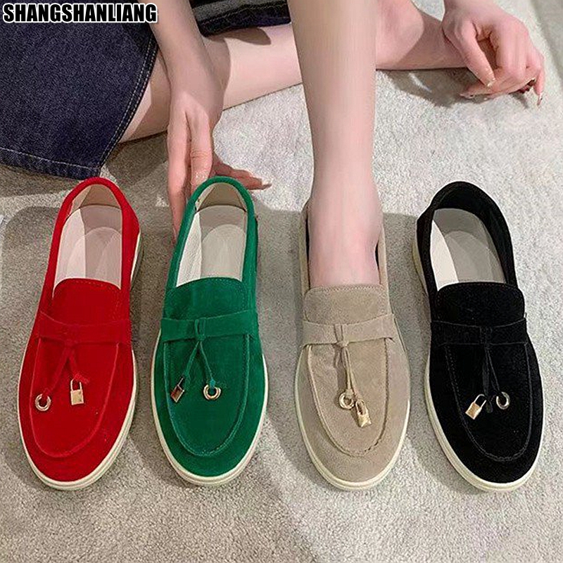 SHLIANG Sport femmes chaussures plates nouvelle tendance printemps automne plate-forme daim mocassins chaussures décontracté dames marche antidérapant Chaussure Femme S022A