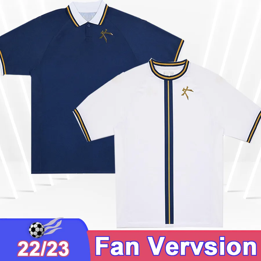 22 23 Kallithea Athen Fußballtrikots Heim Blau Auswärts Weiß Kurzarm Fußballhemd Erwachsenenuniform_voghion.com