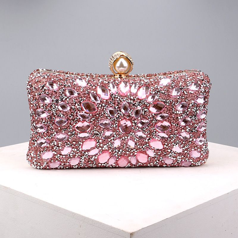 Sac de soirée polyvalent pour banquet de mode féminine avec incrustations de diamants populaires_voghion.com