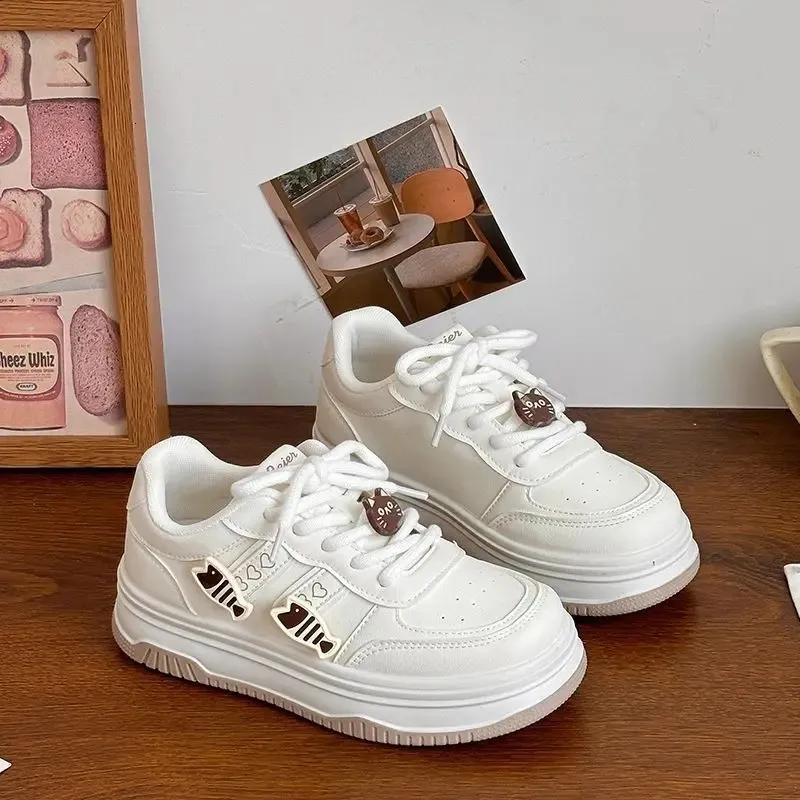 SHANPA Kawaii Platform Sneakers per donna Carine Dolci Tinta Unita Sportive Casual Versatili Scarpe Femminili 250614_voghion.com