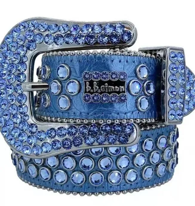 Ceinture de créateur 2022 Bb Simon Ceintures pour hommes et femmes Ceinture diamant brillante sur noir bleu blanc multicolore_voghion.com