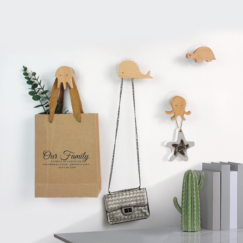 1tk Uus puidust konks Creative Nordic Cute Animal Konks Seinale riputatav Mantlikonks Kodukaunistus Täispuidust konks Köögitarvikud_voghion.com