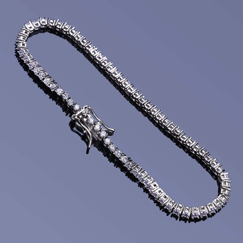 Gold-plated Tennis Bracelet For Men And Women Hip-hop 2.5mm Bracelets_voghion.com