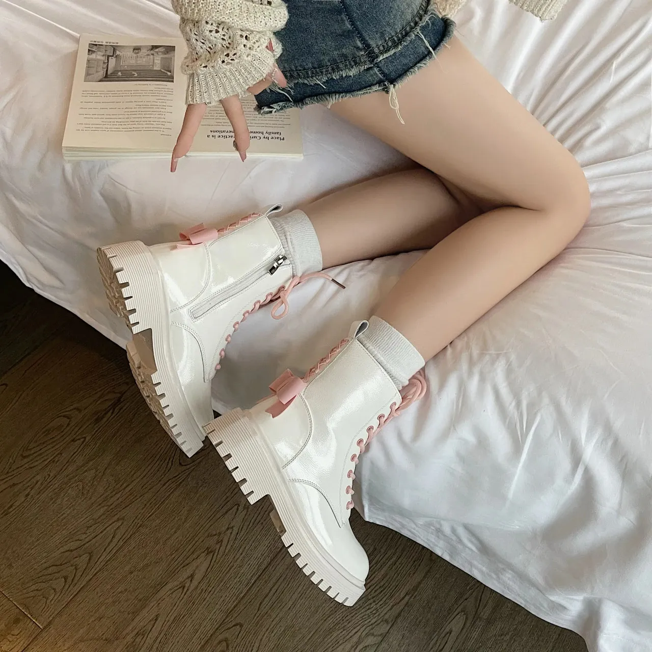 Platforms Boots Womens Cheap Female Boot Winter Booty Woman Trend Military Tacticals Western Platform New Shoes 240620_voghion.com