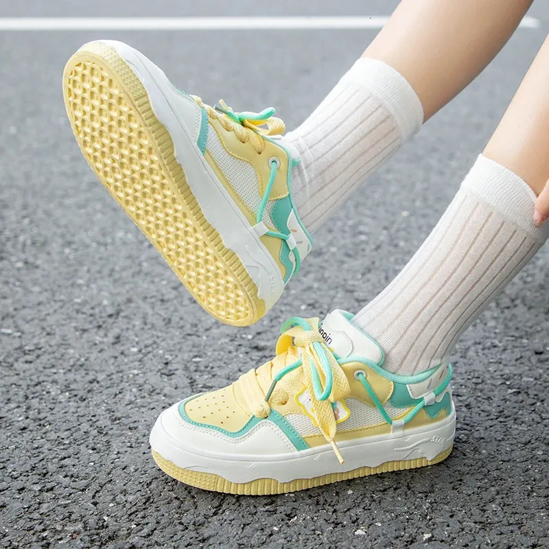 Tun Ice Cream color Carino casual Colore abbinato Preppy scarpe da ginnastica da donna Cake board scarpe 240703_voghion.com