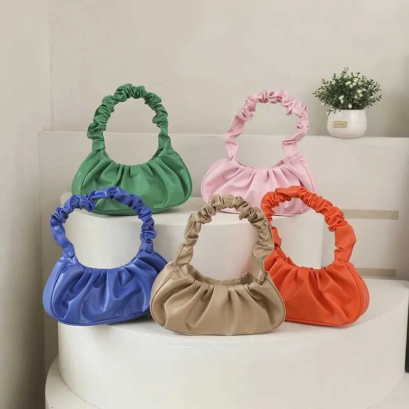 Cartoon Einfarbig Gefaltete Wolke Minimalistischen Damen Unterwäsche Tasche Kaii Mädchen Fashion Edition Handtasche Geschenk Y241123_voghion.com