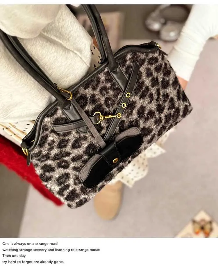 Sacs à main vintage Veet pour femmes, sacoches en peluche à imprimé léopard, sac à bandoulière, grande capacité, sacs à bandoulière pour femmes_voghion.com