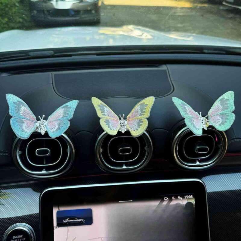 Farfalla mobile Centro Console Uscita Aria Auto Piccolo Ornamento Guarigione Serie Decorazione Interni Creatività_voghion.com