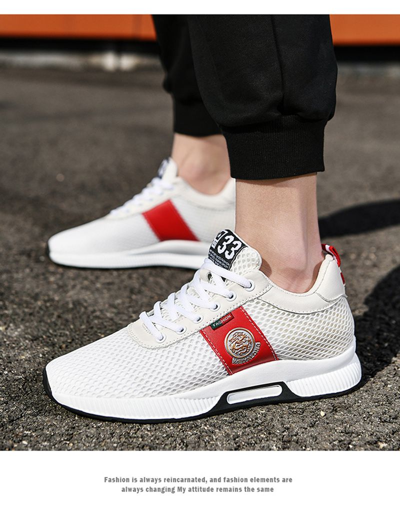 Height-raising Summer Height-raising 8cm Casual Sports Breathable Mesh Shoes For Men 6cm Large-size Low Heels_voghion.com