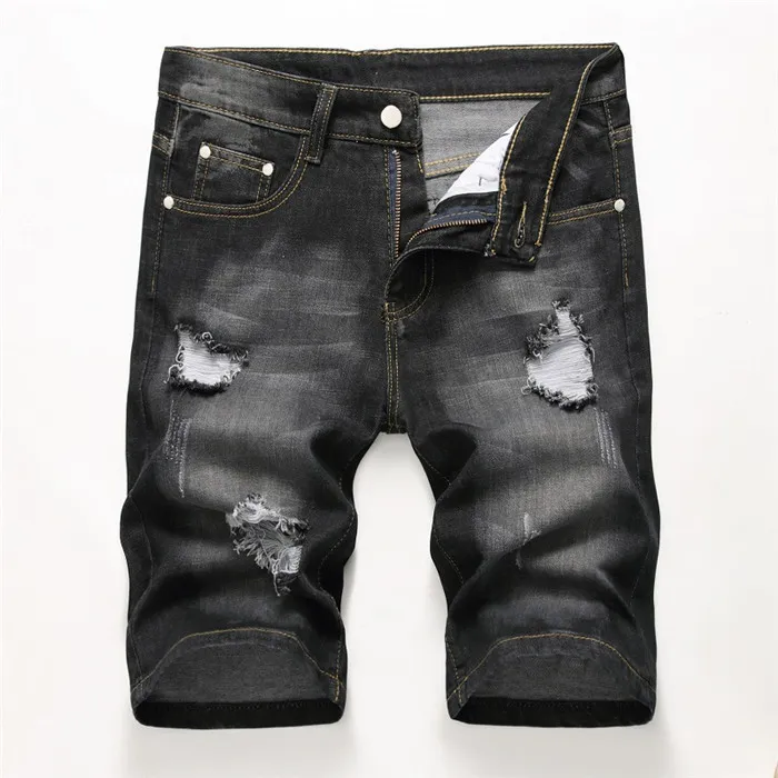 Summer Denim Shorts Male Jeans Men Jean Bermuda Skate Board Harem Mens Jogger Ankle Ripped Wave 38 40 42 220715_voghion.com