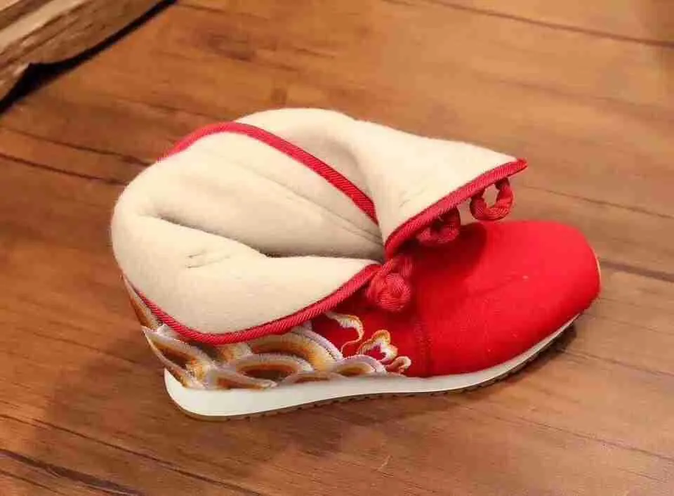 Bottes à franges en toile à tête ronde, non remboursables et non échangeables, chaussures adhésives, pour l'automne et l'hiver_voghion.com