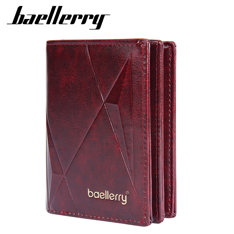 New men's short wallet baellerry multi-card slot zipper wallet retro vertical style wallet men_voghion.com