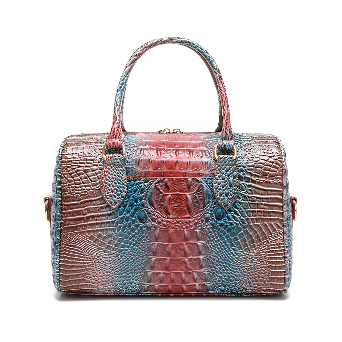 travel retro women's bag Brahman crocodile pattern_voghion.com
